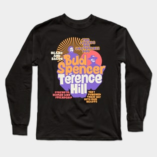 Bud Spencer and Terence Hill Illustration - A Tribute to the Dynamic Duo Long Sleeve T-Shirt